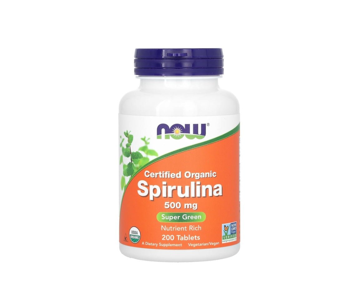 Spirulina Organic, 500mg - 200 tablets - NOW Foods