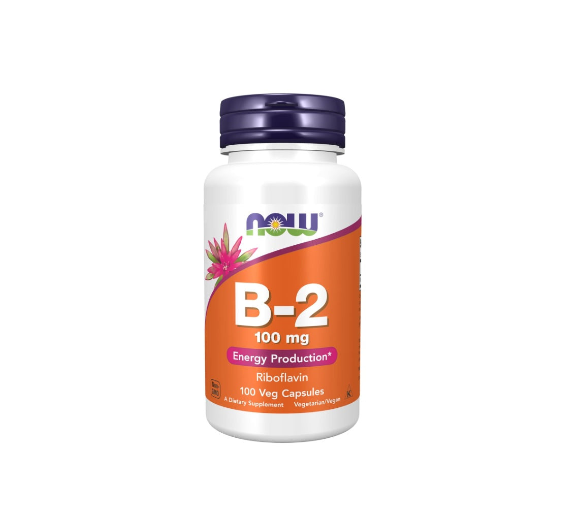 Vitamin B-2 Riboflavin, 100mg - 100 vcaps - Now Foods&nbsp;