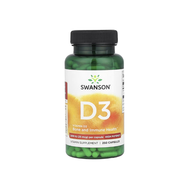 Vitamin D-3, 1000 IU - 250 caps - Swanson