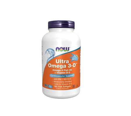 Ultra Omega 3-D with Vitamin D-3 - 180 softgels - NOW Foods