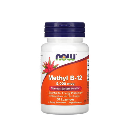 Methyl B-12 with Folic Acid, 5000mcg - 60 lozenges - NOW Foods