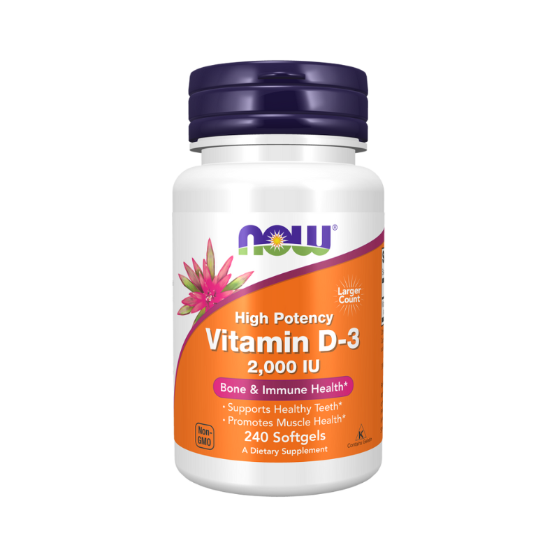 Vitamina D-3, 2000 UI - 240 cápsulas blandas