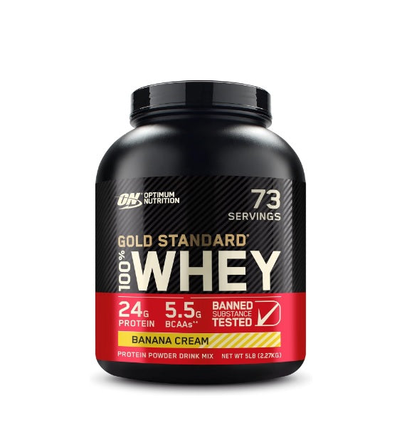 Gold Standard 100% Whey, Banana Cream - 2270 grams - Optimum Nutrition