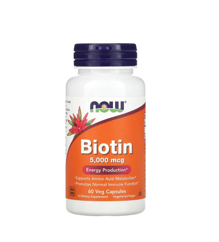 Biotin, 5000mcg - 60 vcaps - Now Foods