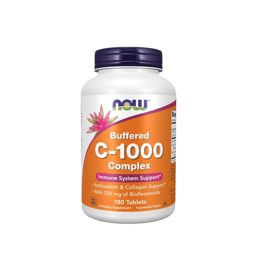 Vitamin C-1000 Complex - Buffered with 250mg Bioflavonoids - 180 tablets - NOW Foods