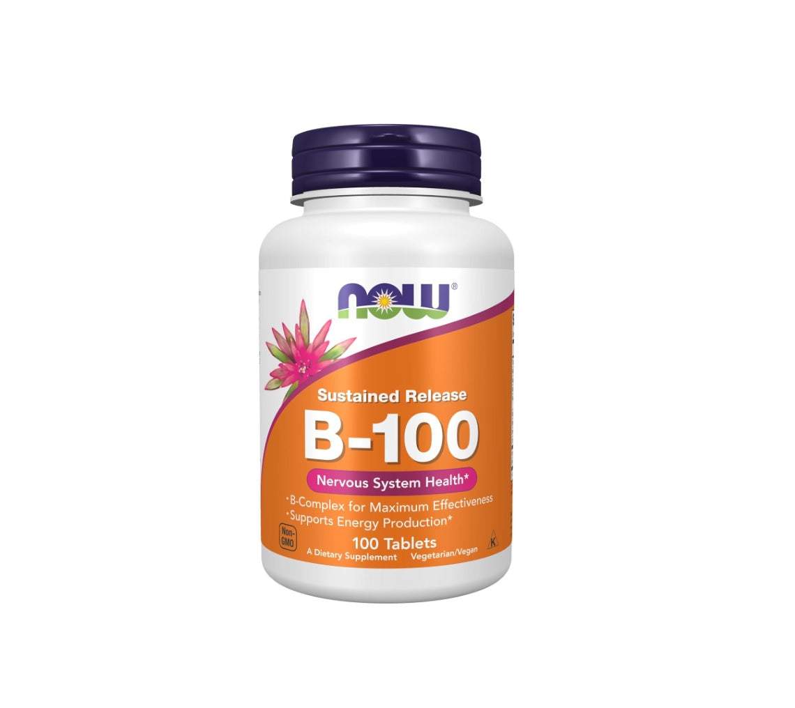 Vitamin B-100 Sustained Release - 100 tablets - NOW Foods