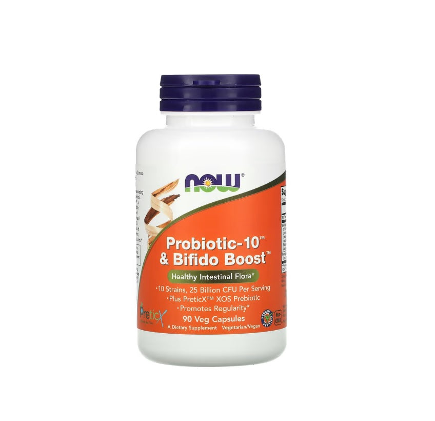 Probiotic-10 &amp; Bifido Boost - 90 vcaps - NOW Foods