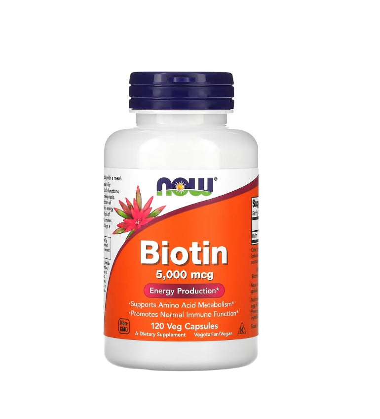 Biotin, 5000mcg - 120 vcaps - Now Foods