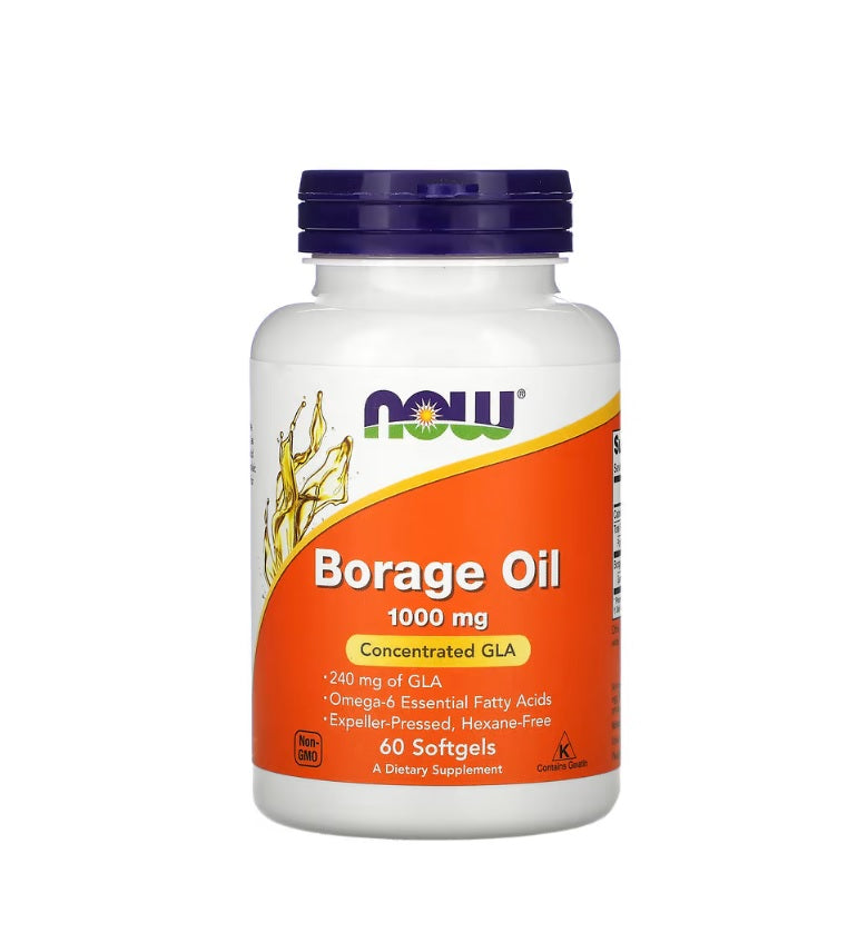 Borage Oil, 1000mg - 60 softgels - NOW Foods