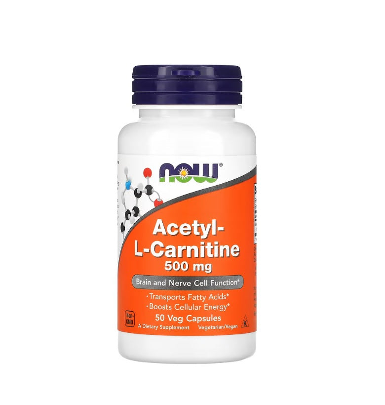 Acetyl-L-Carnitine, 500mg - 50 vcaps-NOW Foods