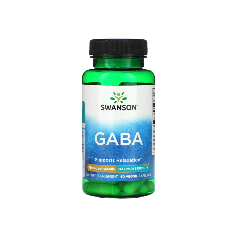 GABA, 750mg Maximum Strength - 60 vcaps - Swanson