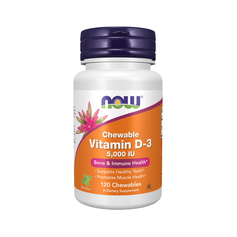 Vitamina D-3, 5000 IU (masticable) - 120 masticables