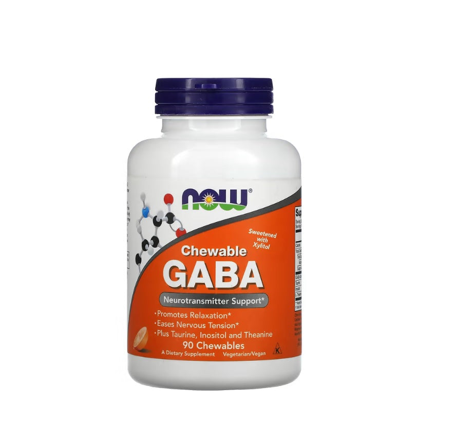 GABA Chewable with Taurine, Inositol and L-Theanine - 90 chewables&nbsp;- NOW Foods