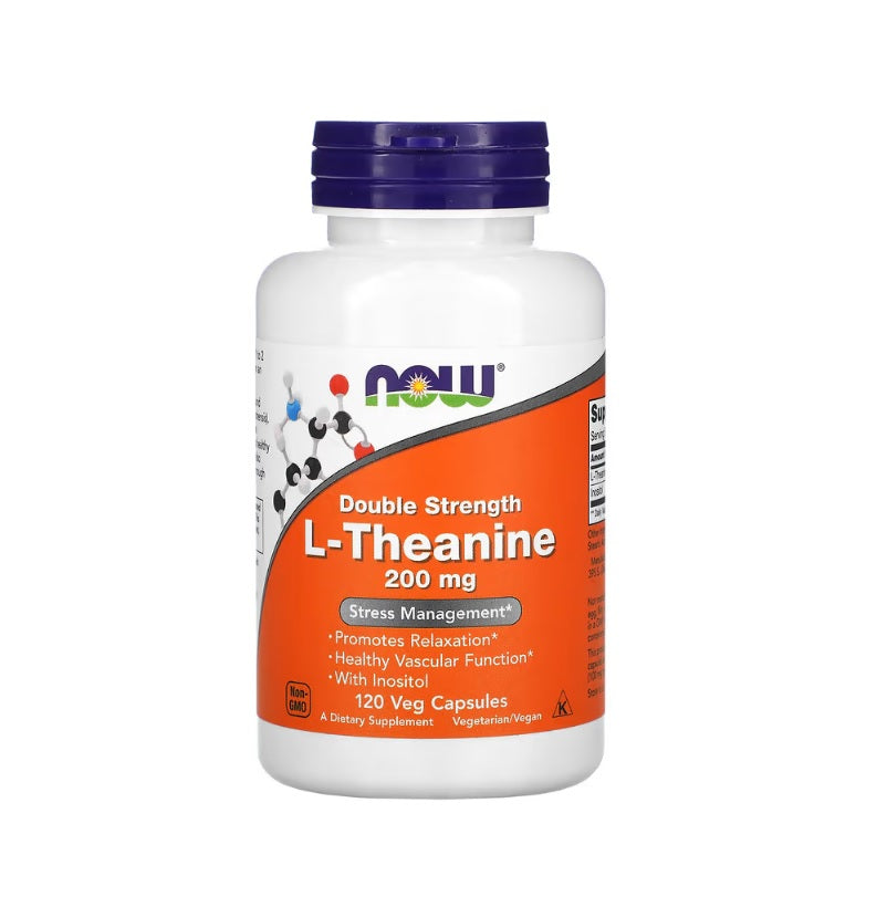 Double Strength L-Theanine, 200mg - 120 vcaps - Now Foods