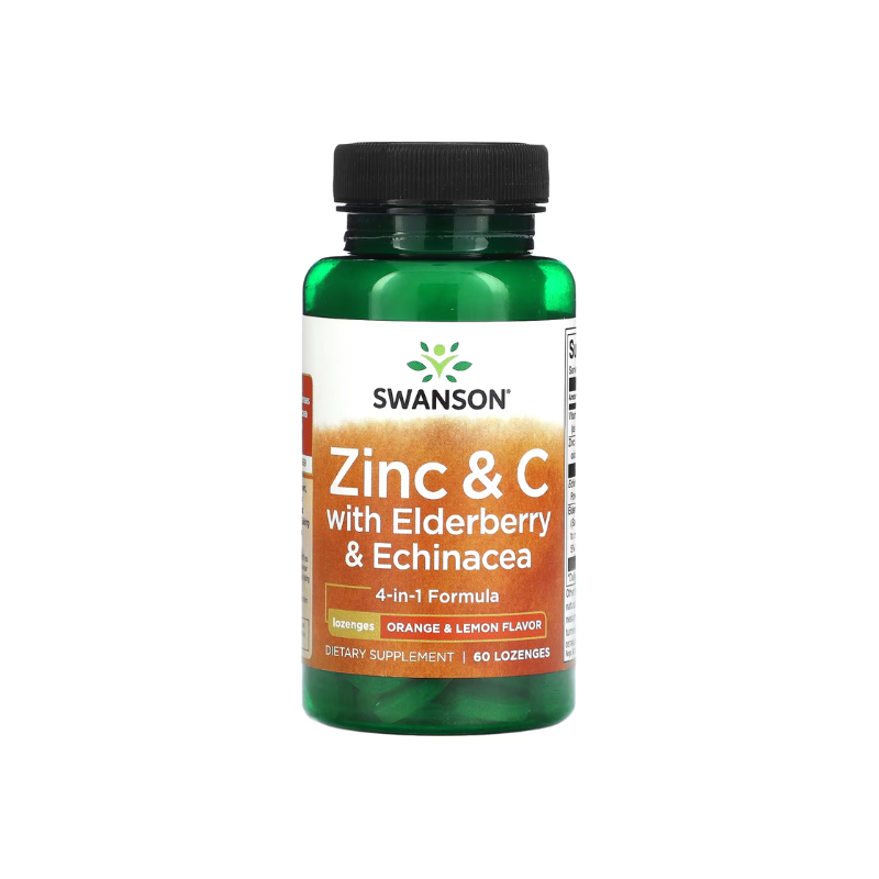 Zinc &amp; C with Elderberry &amp; Echinacea, Orange &amp; Lemon - 60 lozenges - Swanson