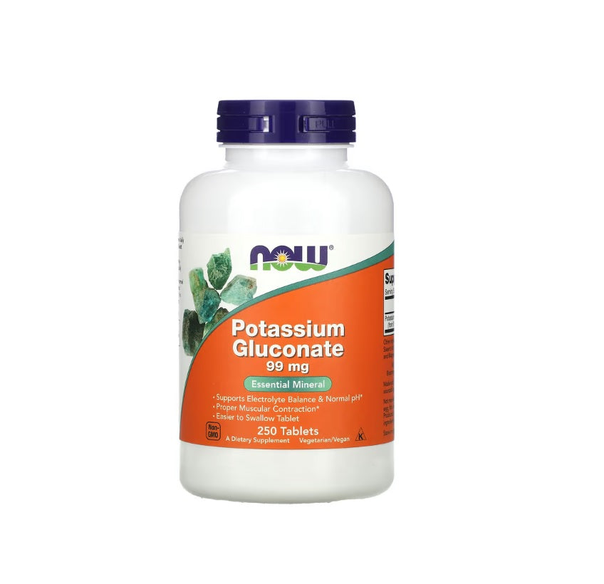 Potassium Gluconate, 99mg - 250 tablets - NOW Foods