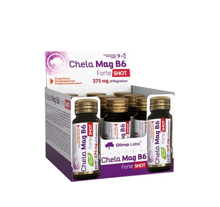 Chela Mag B6 Forte Shot, Cherry (EAN 5901330090097) - 9 x 25 ml. - Olimp Nutrition