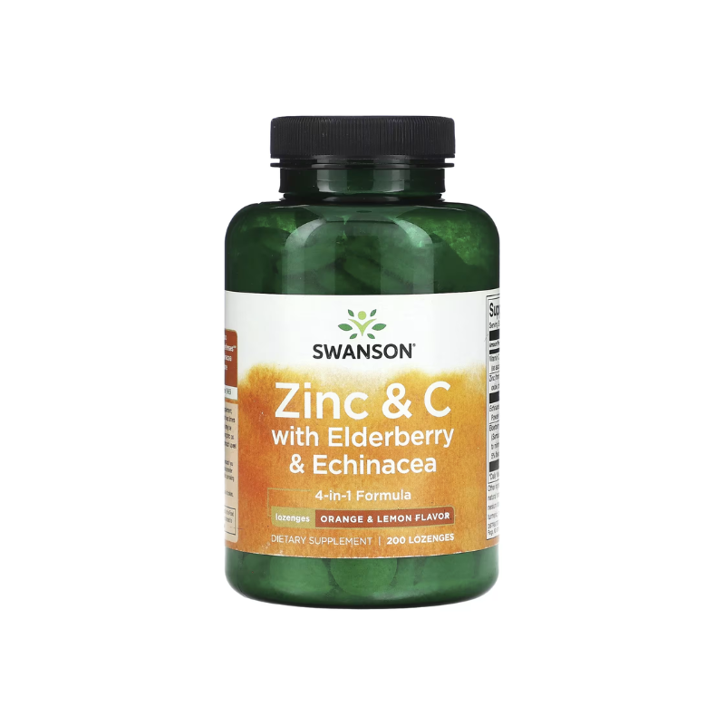 Zinc &amp; C with Elderberry &amp; Echinacea, Orange &amp; Lemon - 200 lozenges - Swanson