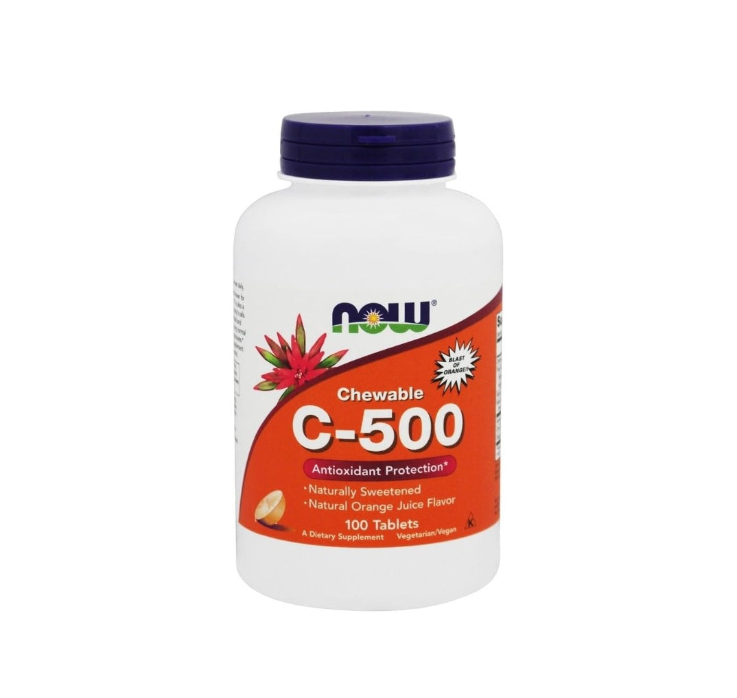 Vitamin C-500 Chewable, Orange - 100 tablets - NOW Foods