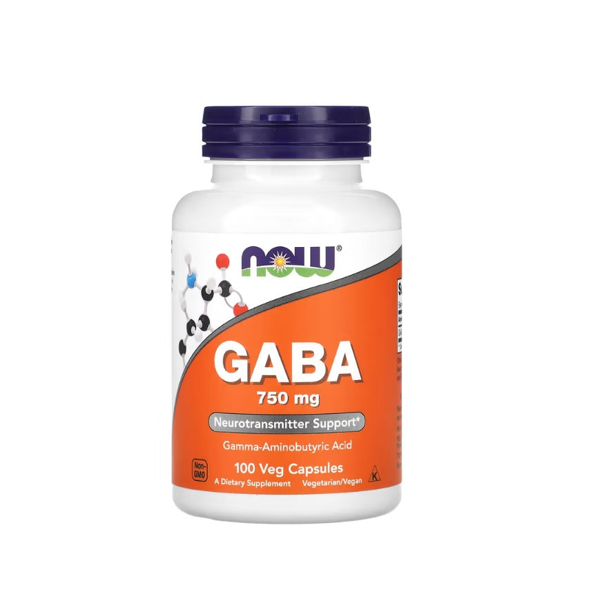 GABA, 750mg - 100 vcaps - NOW Foods