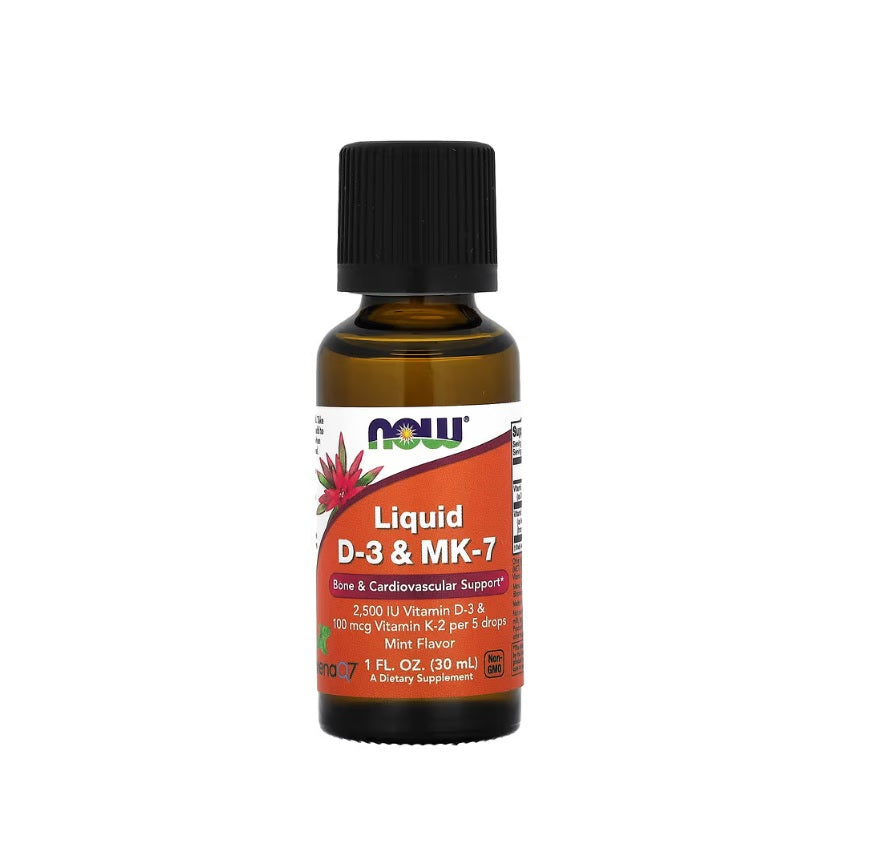 Liquid D-3 &amp; MK-7 - 30 ml. - NOW Foods