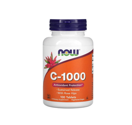 Vitamin C-1000 with Rose Hips - Sustained Release - 100 tablets - NOW Foods