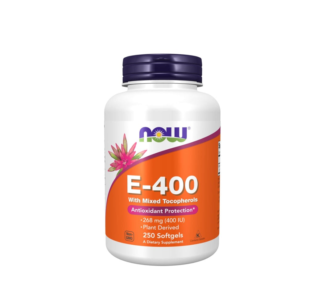 Vitamin E-400 - Natural (Mixed Tocopherols) - 250 softgels - NOW Foods