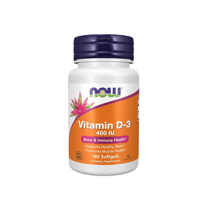 Vitamin D-3, 400 IU - 180 softgels - NOW Foods