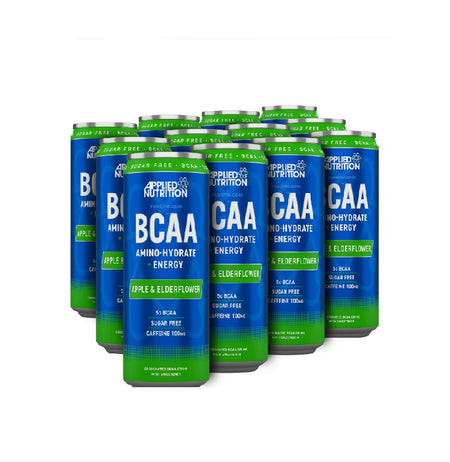 BCAA Amino-Hydrate + Energy Cans, Apple &amp; Elderflower - 24 x 330 ml. - Applied Nutrition