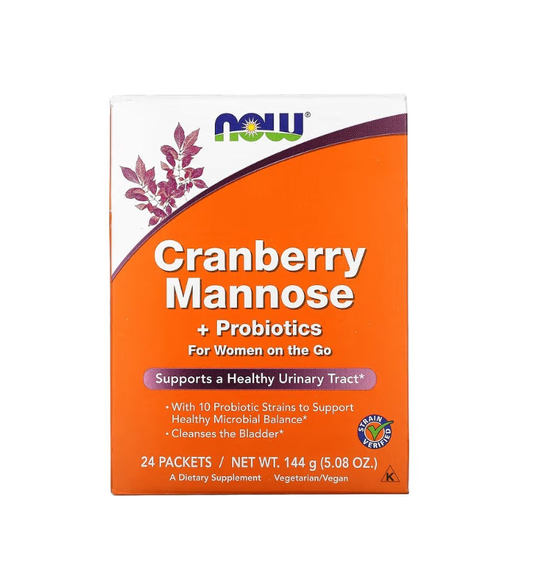 Cranberry Mannose + Probiotics - 24 packets - Now Foods