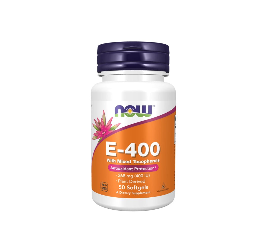 Vitamin E-400 - Natural (Mixed Tocopherols) - 50 softgels - NOW Foods