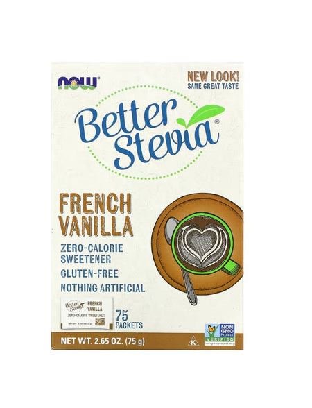 Better Stevia Packets, French Vanilla - 75 packets - NOW Foods