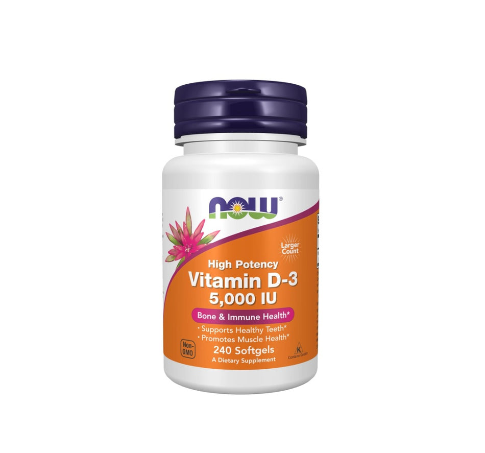 Vitamin D-3, 5000 IU - 240 softgels - Now Foods