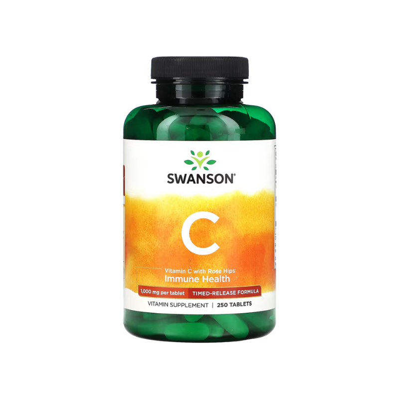 Vitamin C with Rose Hips Extract - Timed-Release, 1000mg - 250 tablets - Swanson