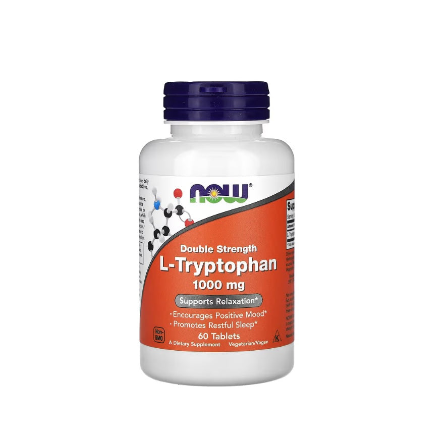 L-Tryptophan, 1000mg Double Strength - 60 tablets - NOW Foods