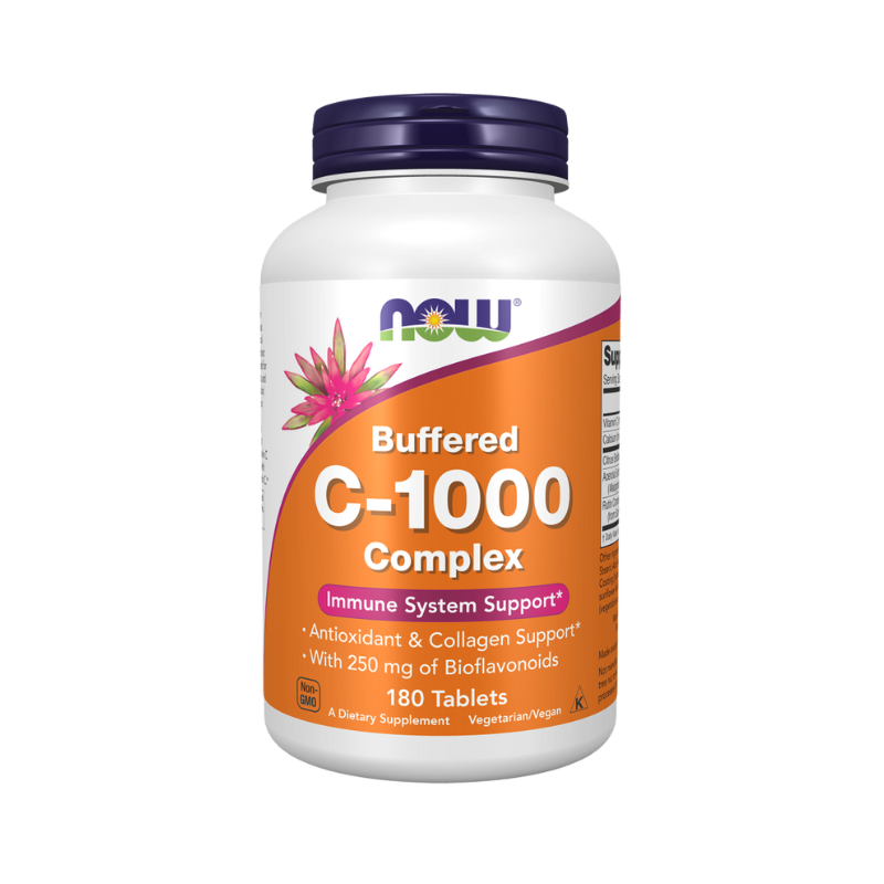 Complejo de vitamina C-1000 - Amortiguado con 250 mg de bioflavonoides - 180 comprimidos