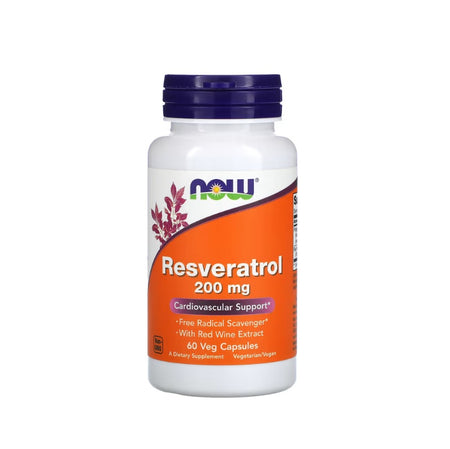 Natural Resveratrol with Red Wine Extract, 200mg - 60 vcaps - NOW Foods