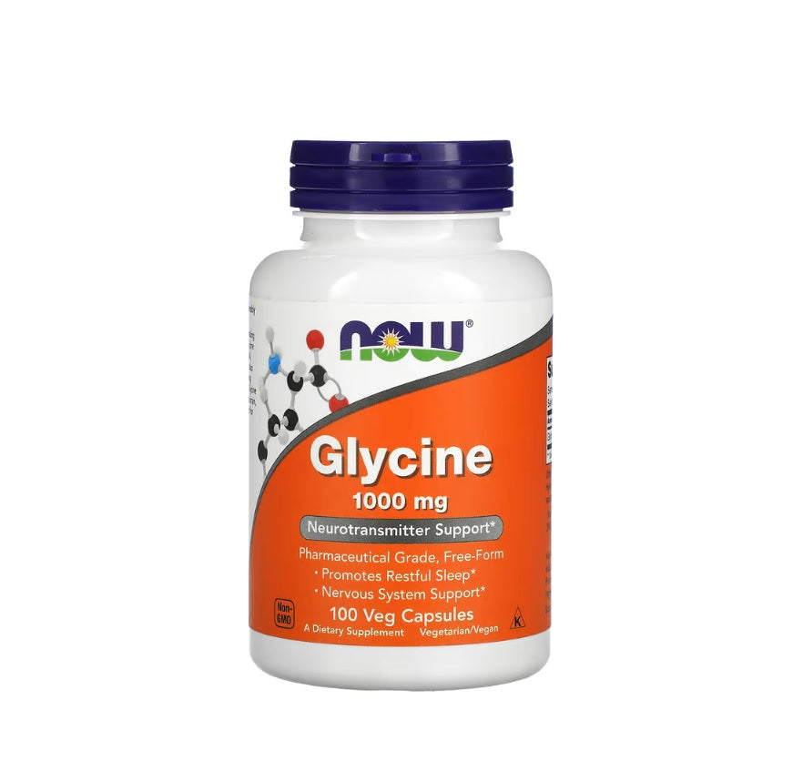 Glycine, 1000mg - 100 vcaps - Now Foods