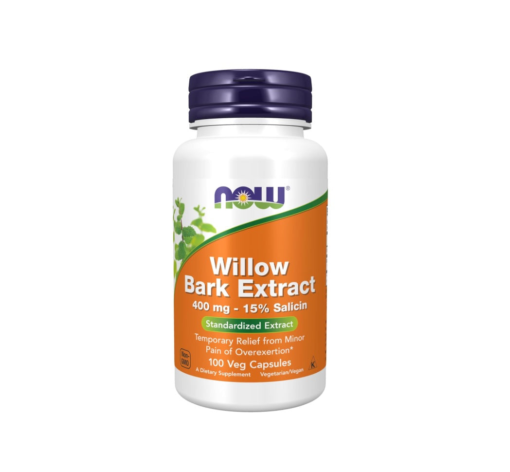 Willow Bark Extract, 400mg - 100 caps - NOW Foods