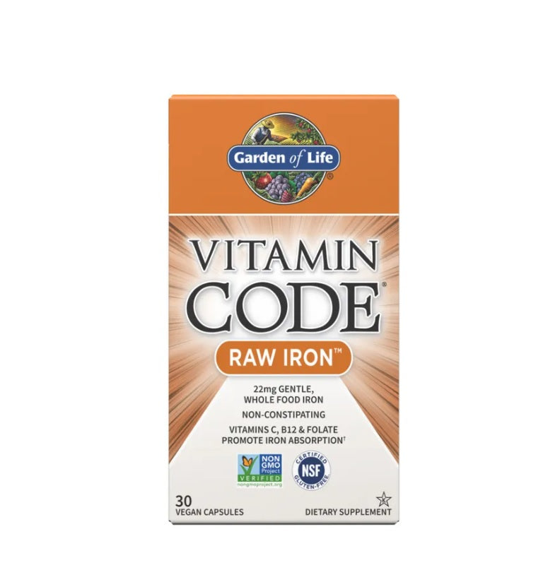 Vitamin Code Raw Iron - 30 vegan caps - Garden of Life