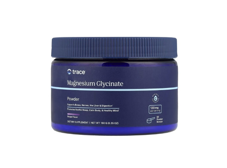 Magnesium Glycinate Powder, Grape - 180 grams - Trace Minerals