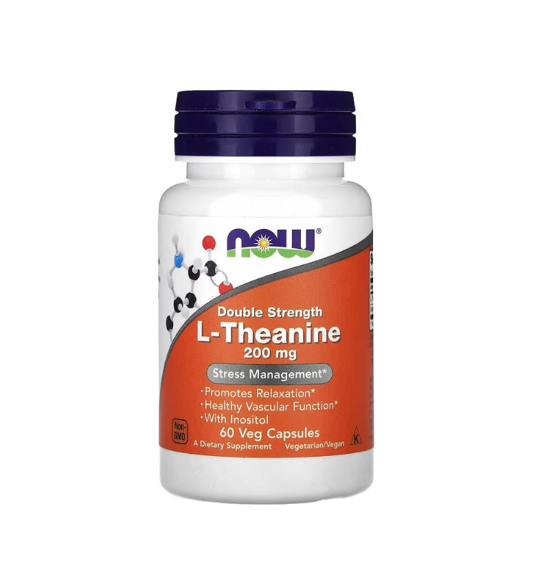 Double Strength L-Theanine, 200mg - 60 vcaps - Now Foods