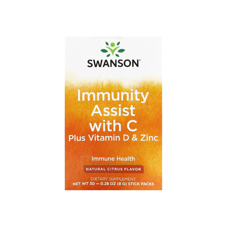 Immunity Assist with C Plus Vitamin D &amp; Zinc, Citrus - 30 x 8g - Swanson