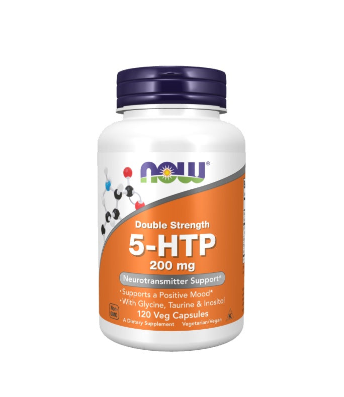 5-HTP with Glycine Taurine &amp; Inositol, 200mg - 120 vcaps - NOW Foods