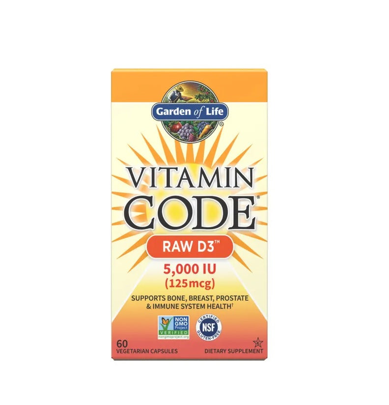 Vitamin Code Raw D3, 5000 IU - 60 vcaps - Garden of Life