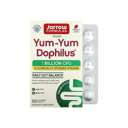 Yum-Yum Dophilus, 1 Billion (Raspberry) - 120 chewable tabs - Jarrow Formulas