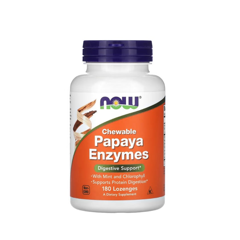 Papaya Enzyme, Chewable - 180 lozenges - NOW Foods