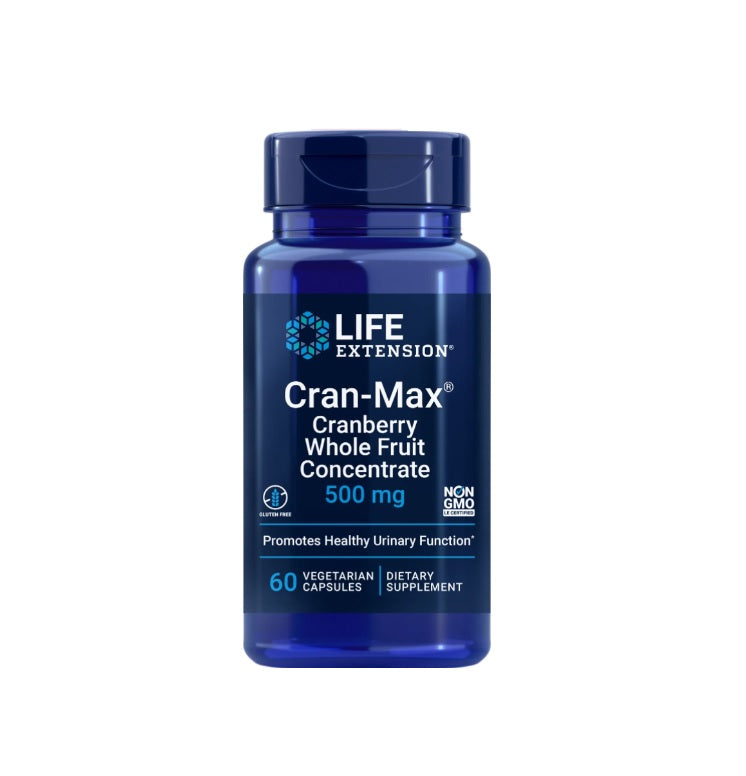 Cran-Max Cranberry Whole Fruit Concentrate, 500mg - 60 vcaps - Life Extension