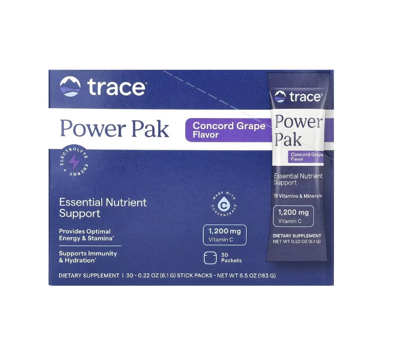 Electrolyte Stamina Power Pak, Concord Grape - 30 packets - Trace Minerals