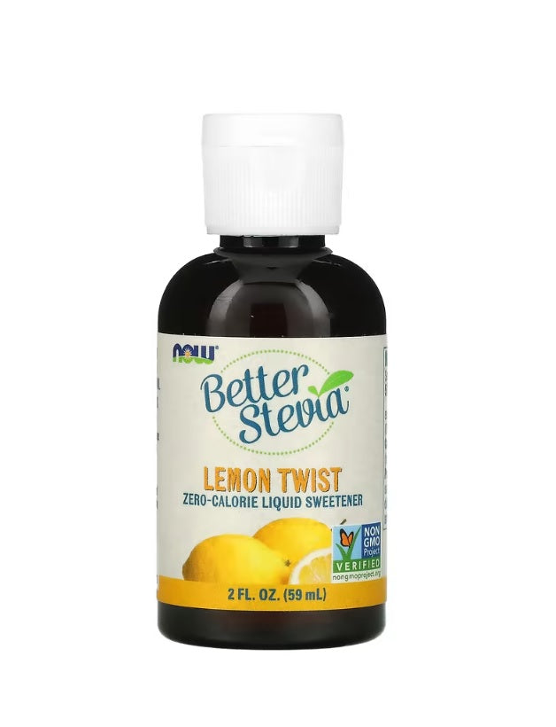 Better Stevia Liquid, Lemon Twist - 59 ml. NOW Foods